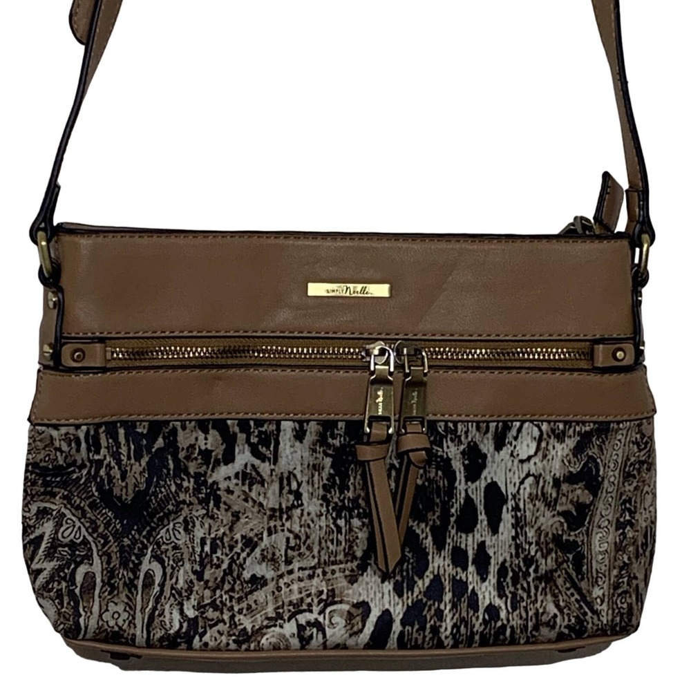 EUC Simply Noelle Animal Print and Faux Leather Handbag